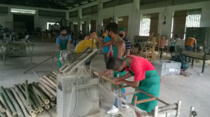 Practice on Bamboo Cross Cutting Machine